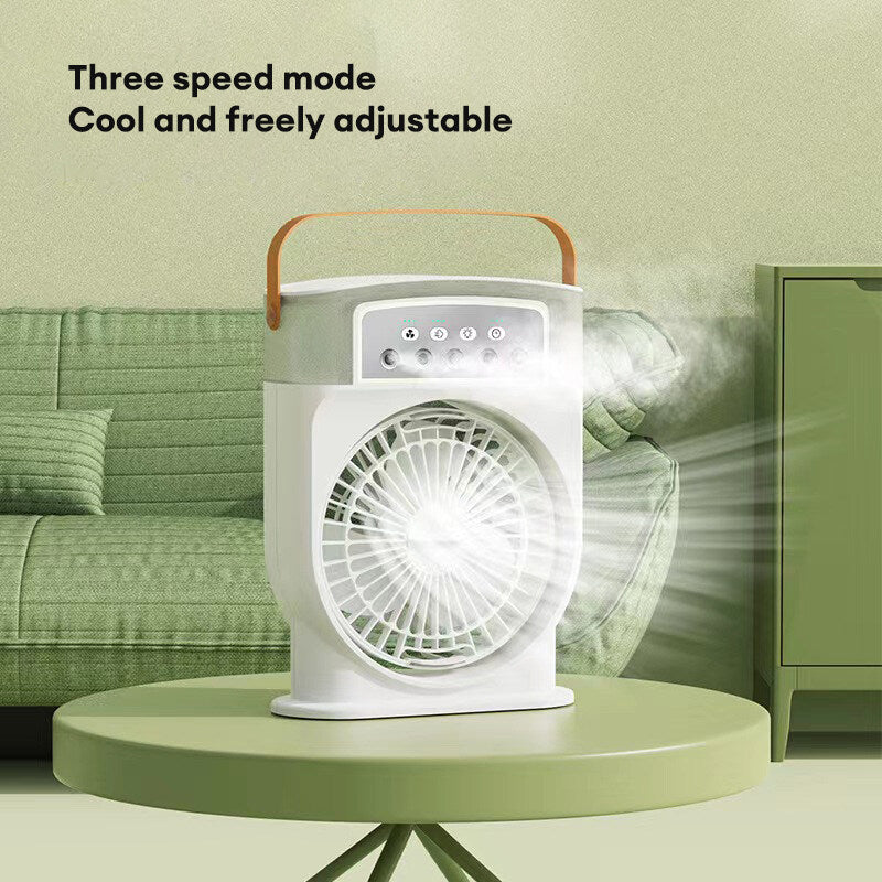 ChillGlow 600 fan lifestyle shot — large tank evaporative mist cooler with LED glow