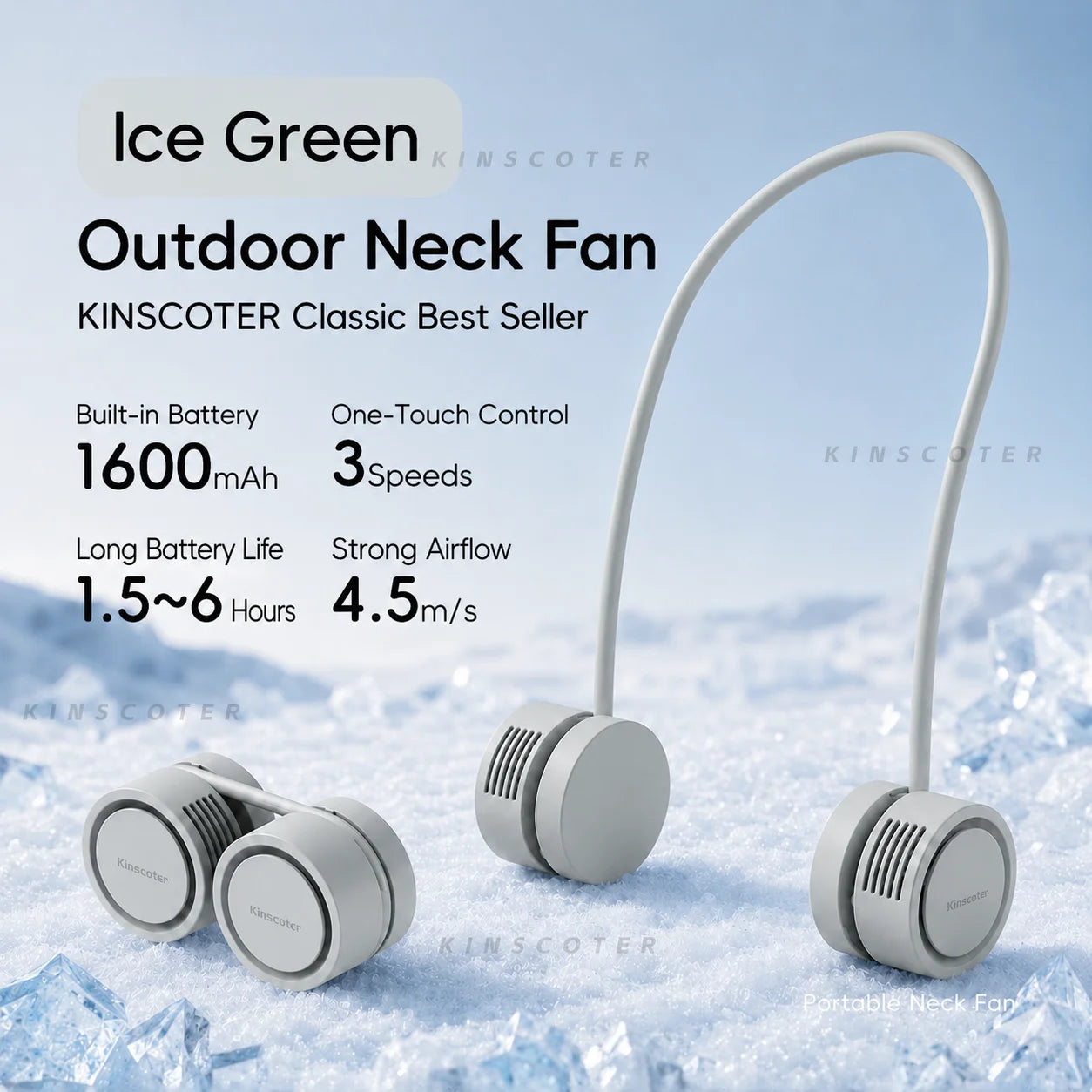 ChillGlow Neck Fan — Hands-Free Bladeless Personal Cooler