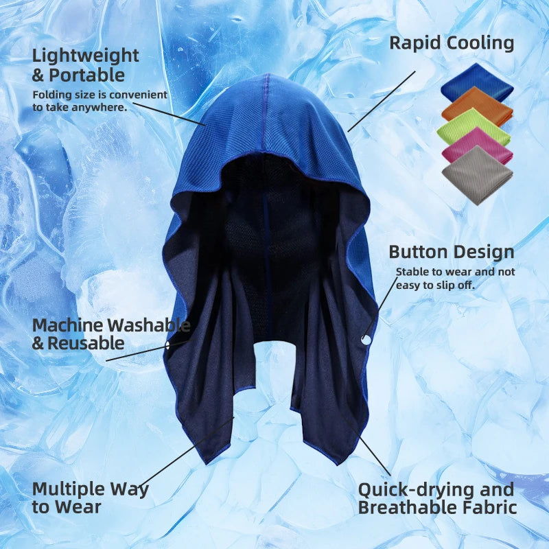 ChillGlow Cooling Hood in rose red — evaporative cooling hood for running and hiking
