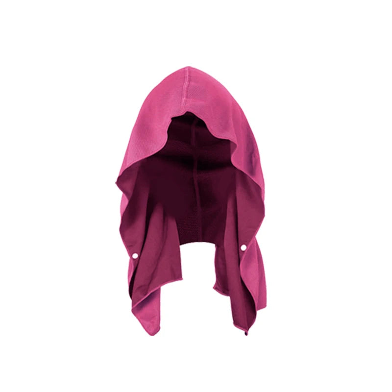 ChillGlow Cooling Hood material close-up — 100% polyester quick-dry evaporative weave