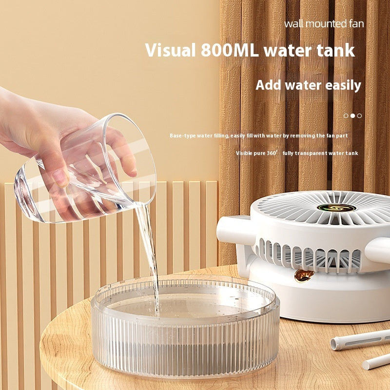 ChillGlow desk fan water mist function — evaporative cooling in action