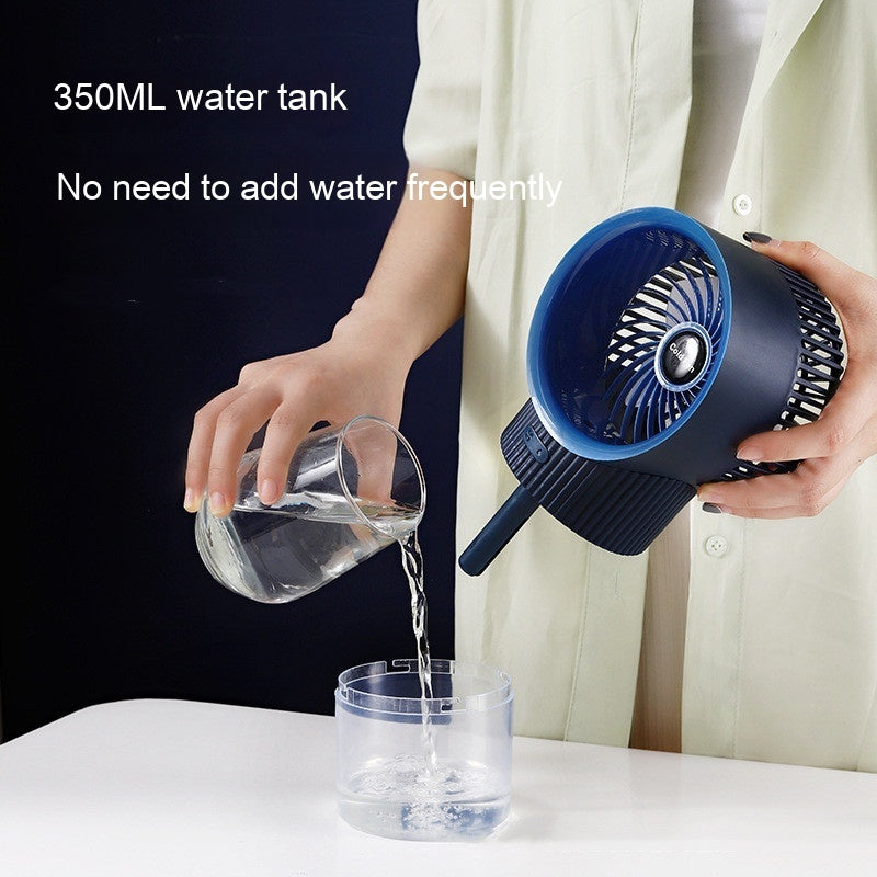 ChillGlow Mini fan top view — ultra-compact 122mm evaporative mist cooler