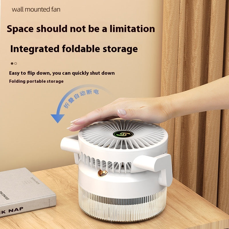 ChillGlow rechargeable desk fan in green — USB mist humidifier cooling fan